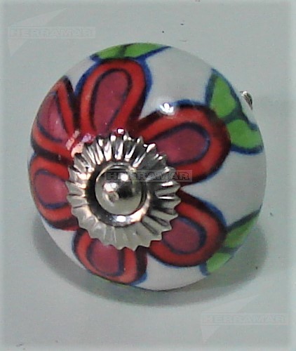 TIRADOR PORCELANA 40 MERCEDES ROJO BLANCO VER